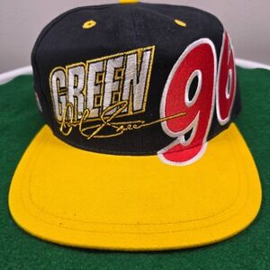 Vintage David Green 96 NASCAR Winston Cup CAT Racing Snapback Hat Black Yellow